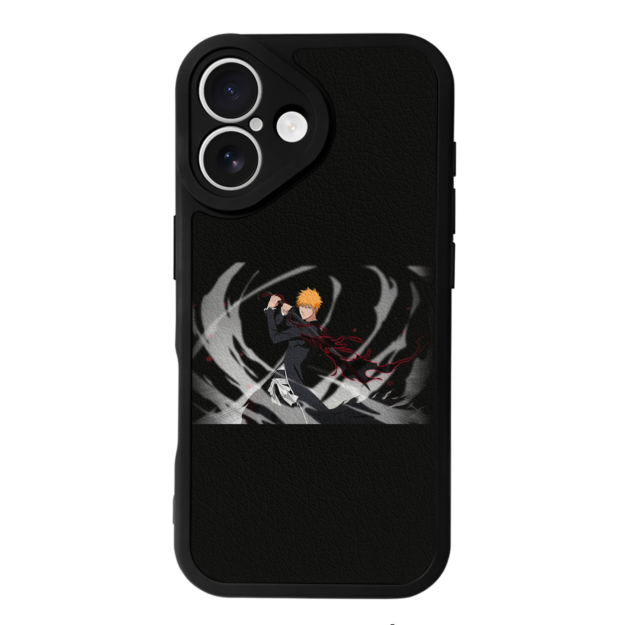 ブリーチ 黒崎一護（くろさき いちご）BLEACH Kurosaki Ichigo 【iPhone 16シリーズ対応】シリコンスマホケース（レザー調） 材質：シリコン